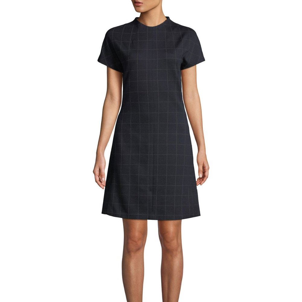 Theory Dark Checkered Mini Dress